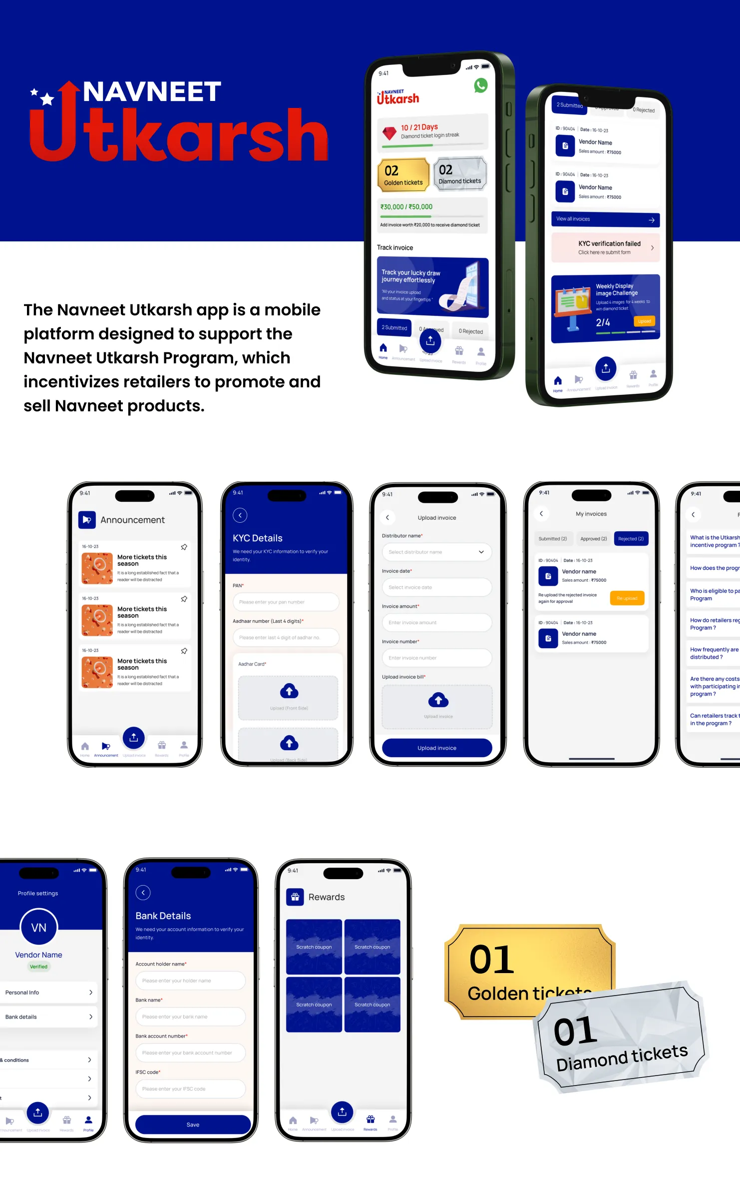 Final UI screens designed by Youiocean for Navneet Utkarsh